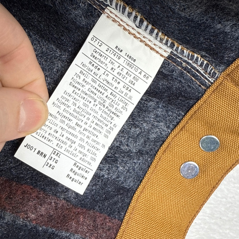 Carhartt Detroit Jacket Blanket Lined Mens 3XL J001 BRN Brown NWT NOS - Picture 5 of 15